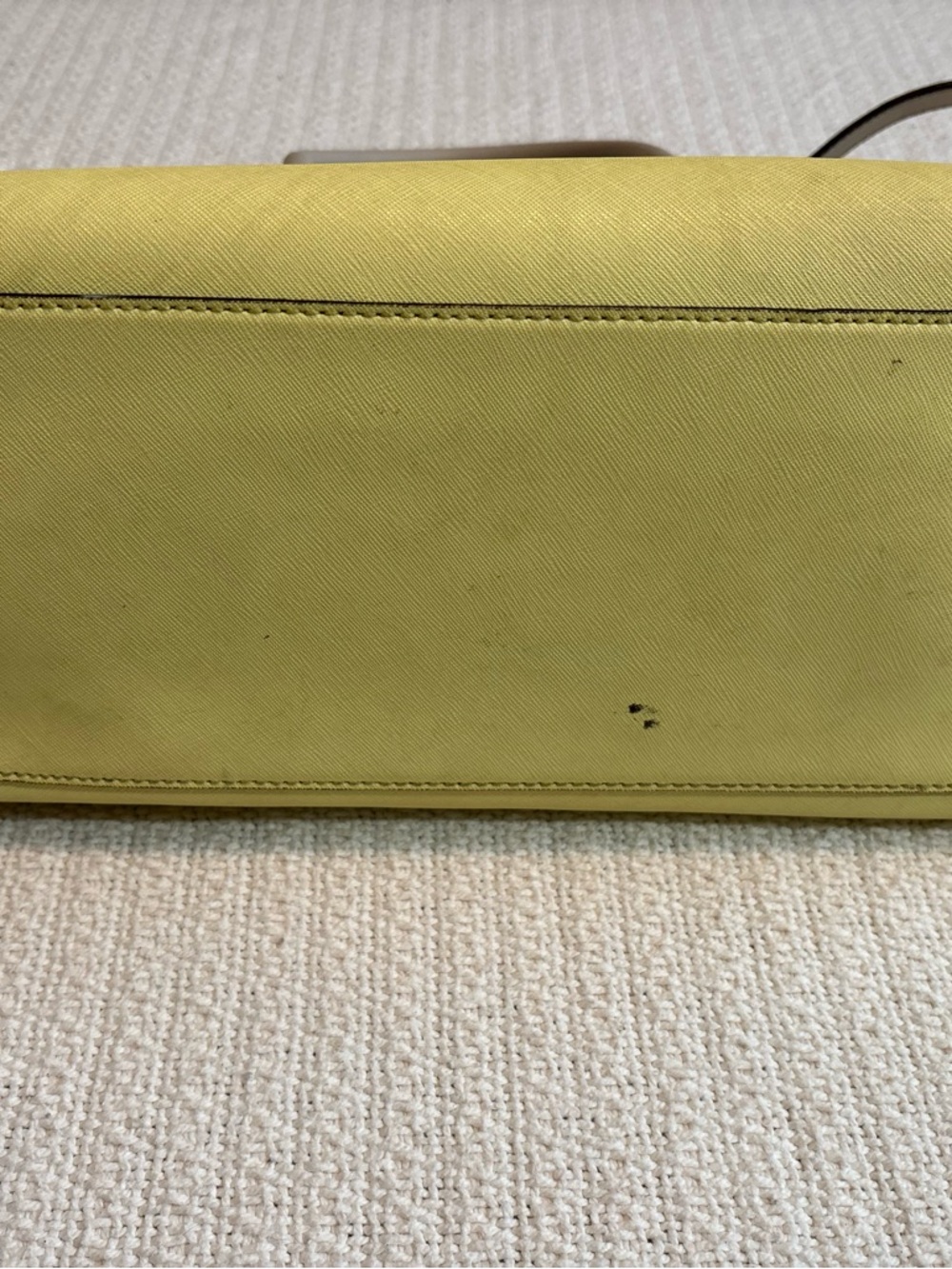 kate spade Yellow and Light Gray Leather Top-Handle Tote - Picture 6 of 9